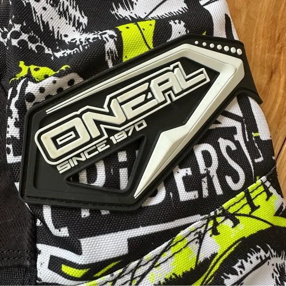 EUC O'Neal Graphic Motocross Element Pants Black, White & Neon Yellow Youth 5/6 - Picture 3 of 11